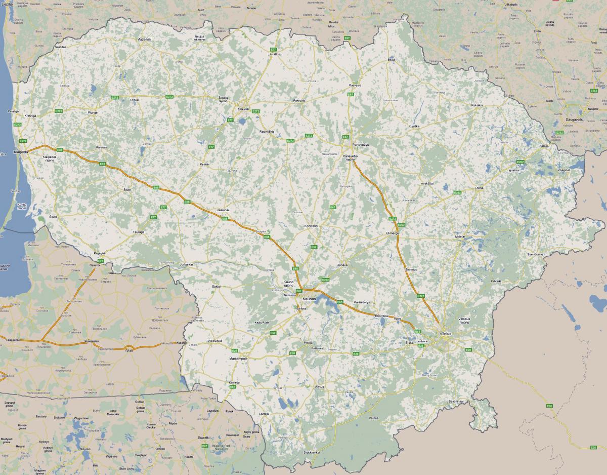 Lietuvos žemėlapis turistų 