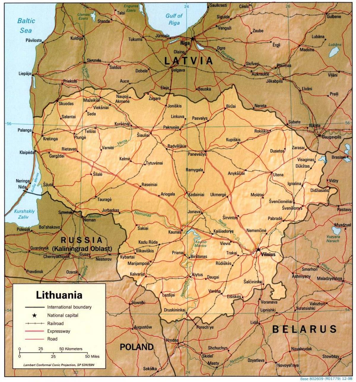 Lietuvos žemėlapis 1900