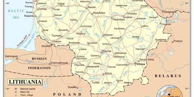 Lietuvos žemėlapis, oro uostai