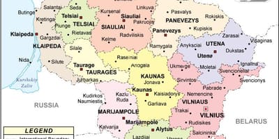 Lietuvos žemėlapis politinė